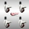 Service Caster 3 Inch 316SS Maroon Poly Swivel 1-7/8 Inch Expanding Stem Caster Set Lock Brake SCC-SS316TTLEX20S314-PPUB-MRN-178-4 - alternate 1